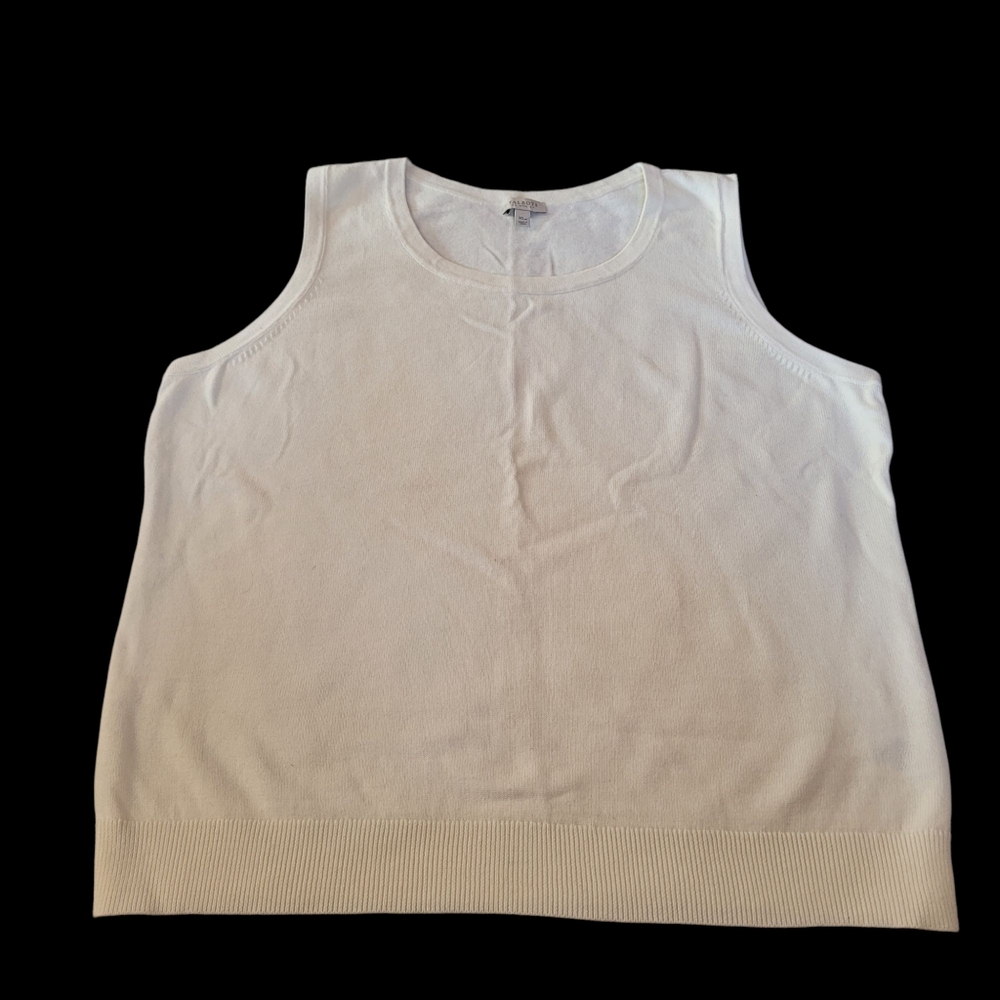 EUC Talbots Petite XL White Knit Sleeveless Top